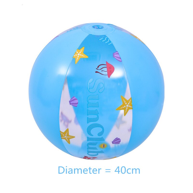 PVC Flashing Ball Color Inflatable Beach Ball Transparent Water Toy Photo Props Outdoor Summer Water Fun Swim Toys: Ocean 1