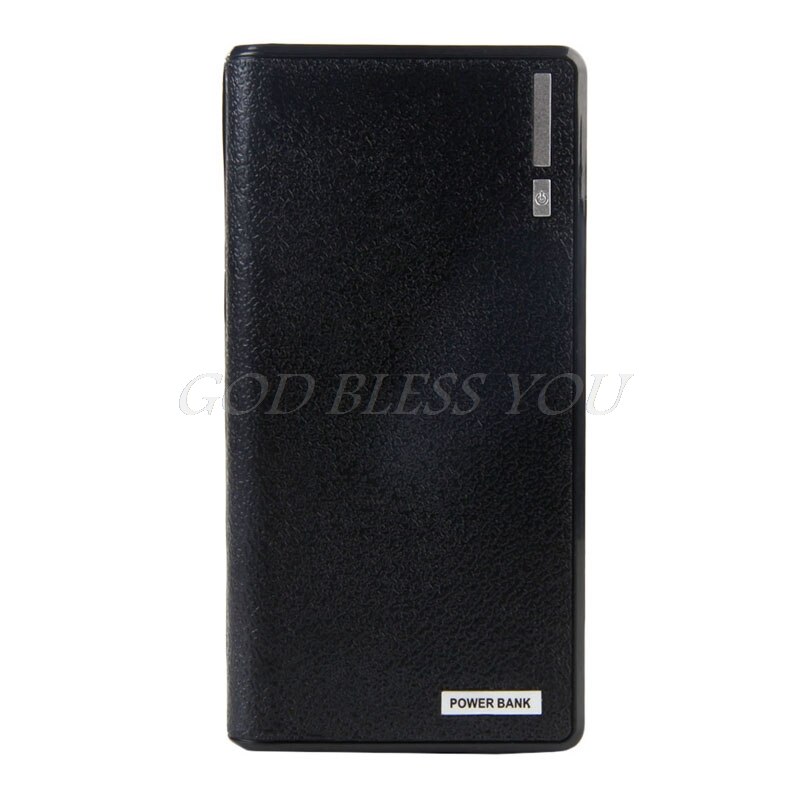 Dual Usb Power Bank 6X18650 Externe Backup Battery Charger Box Case Voor Telefoon: Black