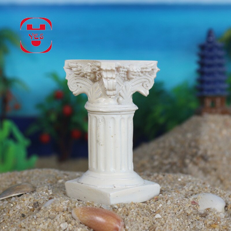 YES Resin Roman Column Pillar Greek Column Model Statue Miniature Sandplay Game Garden Yard Diorama Scenery Layout Accessory