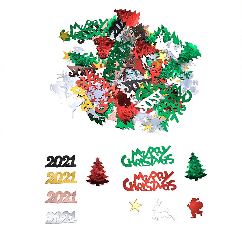 Kerstfeest mix kleur glitter kerstboom sneeuwvlok decoratie voor festival ornament pvc pailletten kerst confetti doe-het-zelf knutseldecoratie: 04