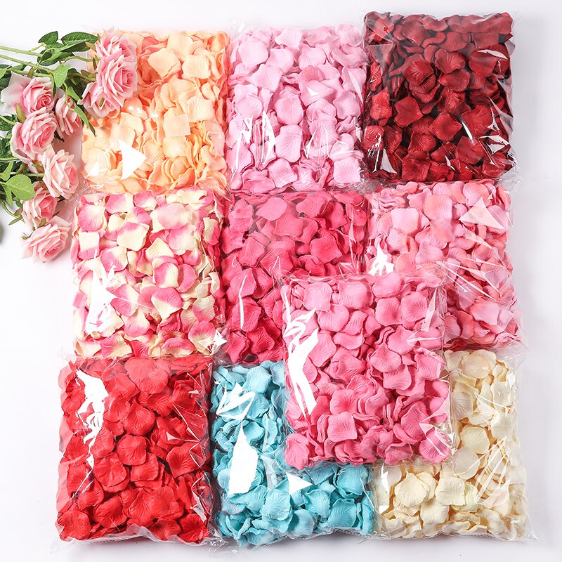 Pétales de roses en soie, 500 pièces/lot, 5x5CM, pour décoration de mariage, romantique, fausses fleurs, 31 couleurs, accessoires de mariage