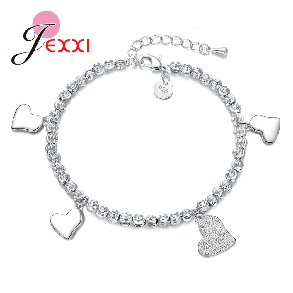 925 sterling zilveren kralenarmbanden, eenvoudig verstelbaar, pulseras mujer sieraden voor vrouwen, beste vriend 16 stijl: Hart