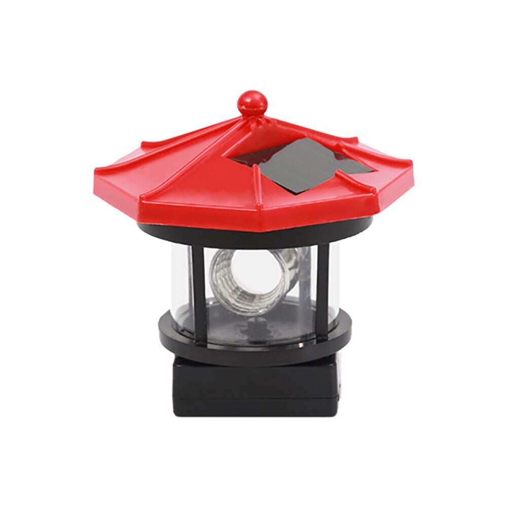 Led-baken op zonne-energie met roterende lichtstraal, vuurtoren op zonne-energie, huis- en tuindecoratie, hek, gazonlamp, lichtslinger: Default Title