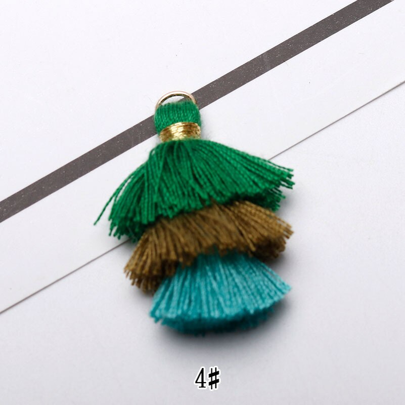 6pcs/lot 35mm three layers Overlapping tassels silk fringe sewing tassel decorative key tassels for curtain home decoration: 04