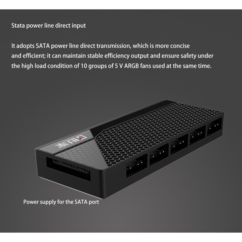 PH-PWM110B 4Pin PWM Fan Hub SATA Power Supply CPU Splitter Adapter Magnet Adsorptio