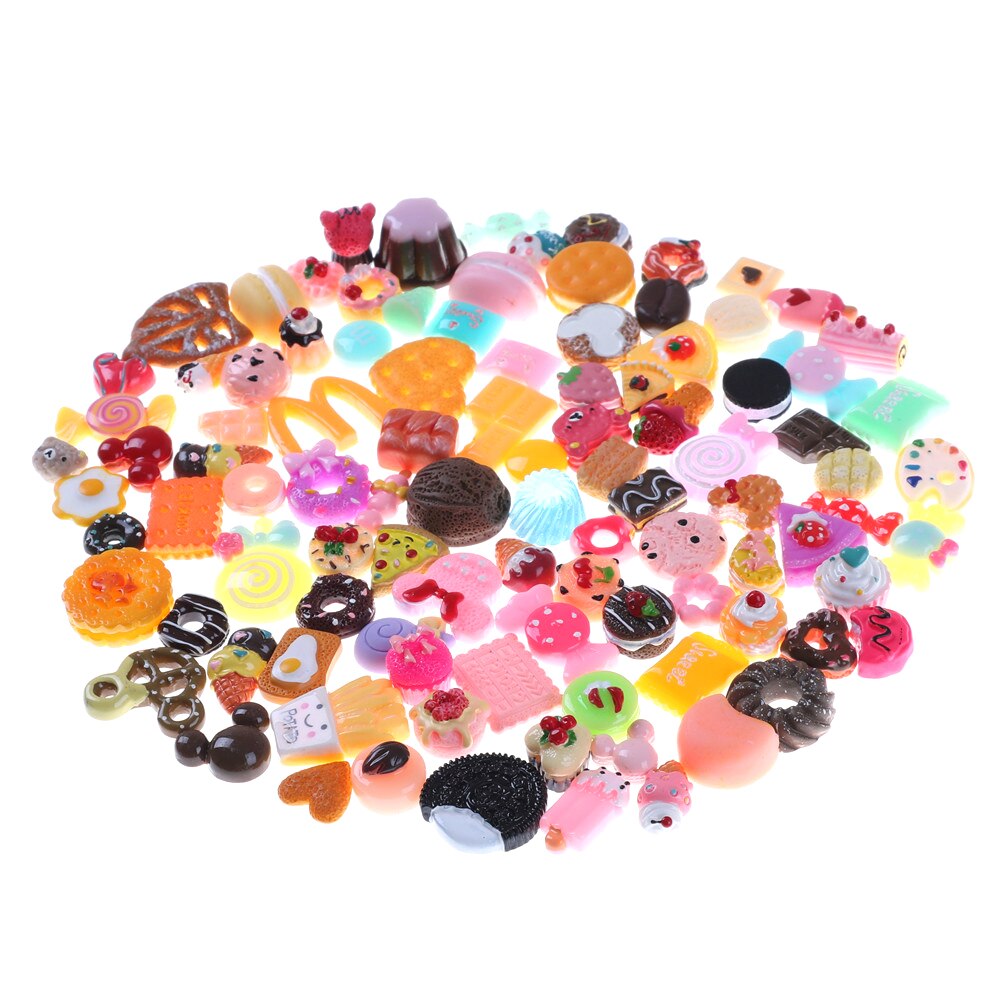 10 Stks/partij Mini Voedsel Broodjes Donuts Koekje Miniatuur Gemengde Voedsel Set Keuken Decor Voor Kinderen Kid Willekeurige Pop huis