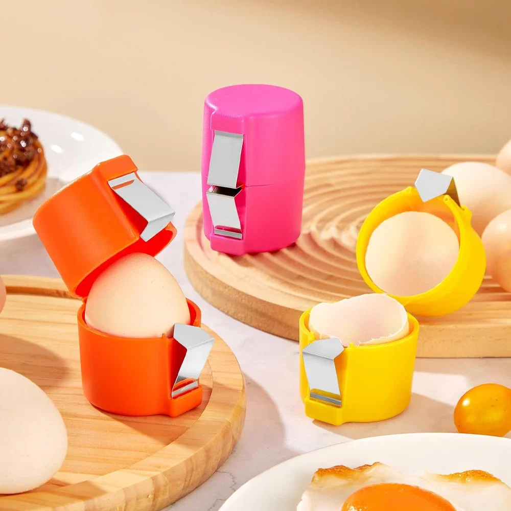 1/2 Uds cáscara de huevo Cracker abridor pelador removedor herramienta separadora para huevos crudos, pelador de huevos de cocina herramienta de electrodomésticos de grietas