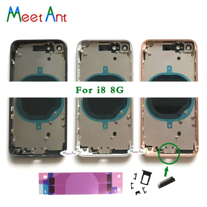 Carcasa trasera de AAA para iphone 8 8G / 8 Plus 8 Plus, carcasa para chasis de puerta trasera, Marco medio de cristal con CE o No CE