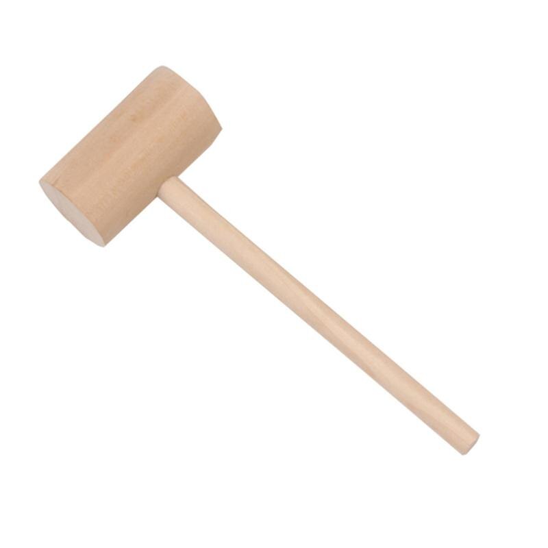 12 pcs Hitting Hammers Durable Round Solid Wood Mini Hammer Educational Toy Cake Mallet for Home