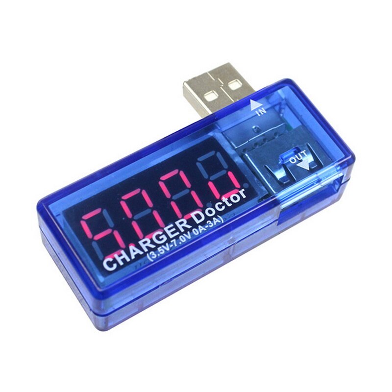 Lcd usb detektor usb volt strøm spænding læge oplader kapacitet tester meter voltmeter amperemeter strømbank stik: 7