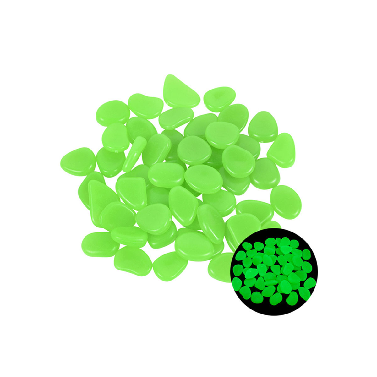 50/100 Uds. De guijarros de jardín, decoración brillante, piedras luminosas, acuario, grava, arena, patio colorido, acera, pecera, suministros para macetas: L / Marfíl