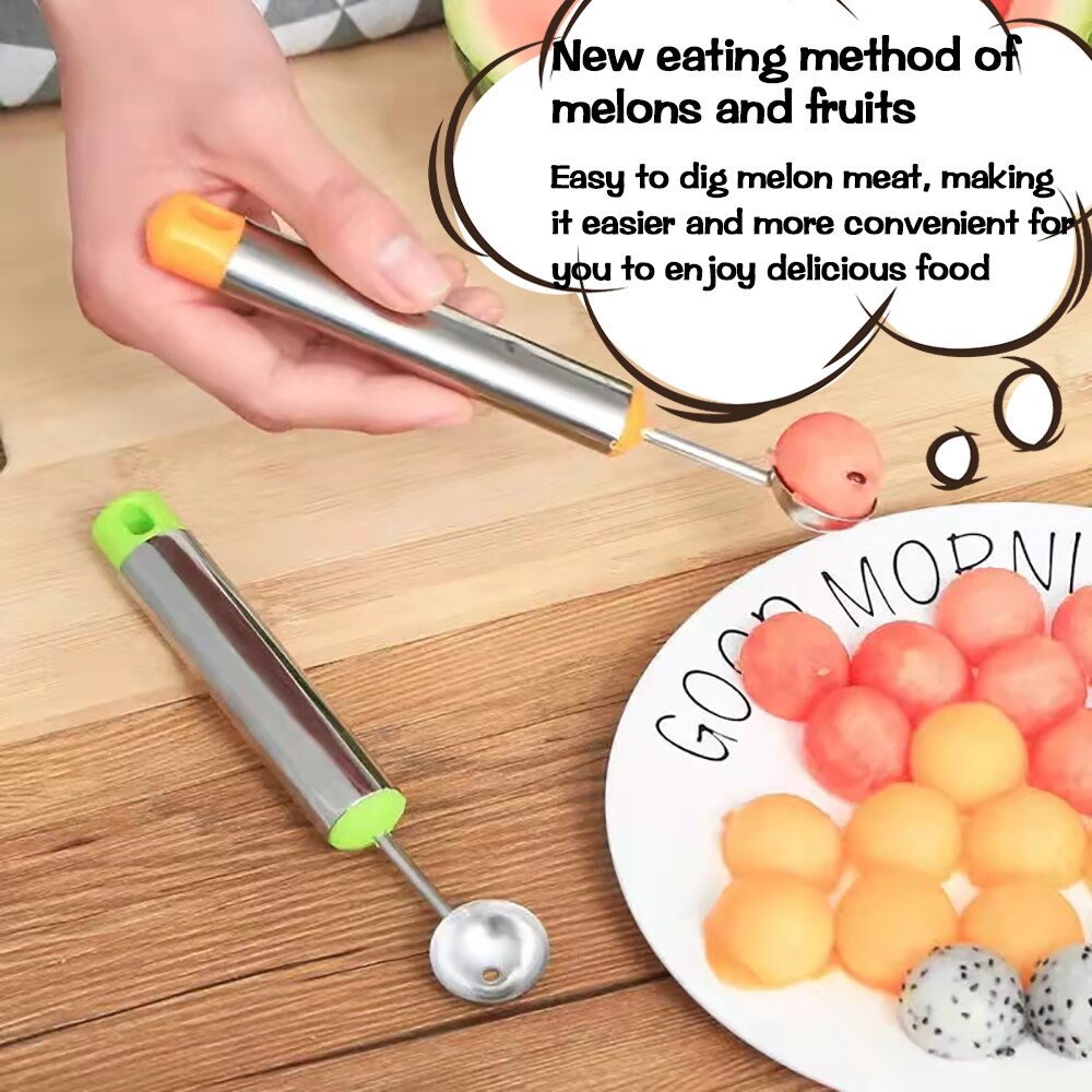 1pcs Stainless Steel Fruit Scoop Scoop Ice Cream Watermelon Scoop Fruit Scoop Kitchen Decoration Accessories Gadgets