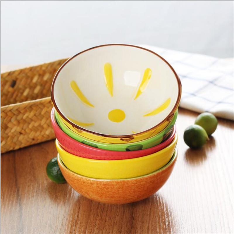 Frutero de cerámica con forma de sandía para comedor, mesa de salón, decoración creativa, 5 pulgadas, naranja, , E11131