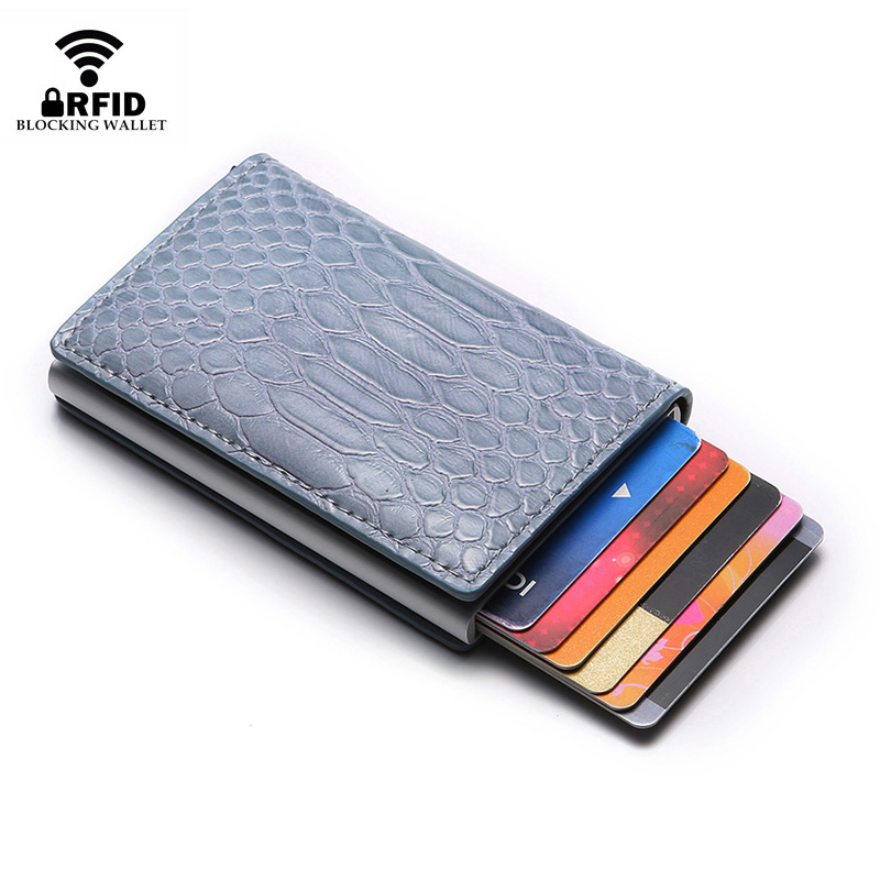 Rfid kvinder kreditkortholder aluminium metal pung dame mini slim business id kort holder taske taske kortholdere pasholder