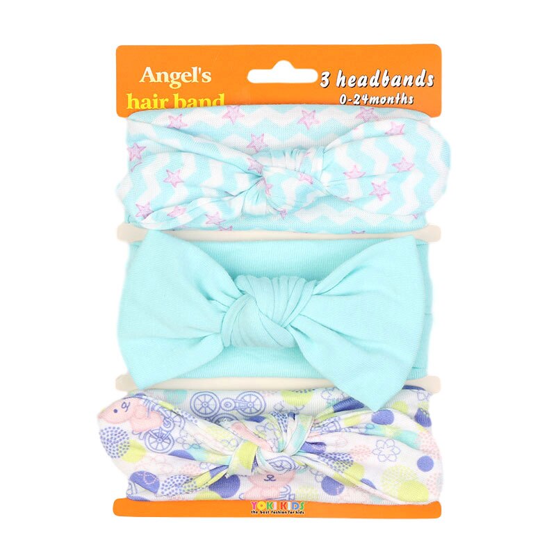 Children's Hair Ornaments Set 61158 Women's Cute Baby Cotton Bow Headband 3 Pairs/pack Red Elastic Headband: 9