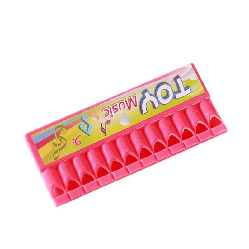 10 stuks / partij kinderen plastic speelgoed mini mondharmonica cartoon mondharmonica spelen klein muziekinstrument speelgoed