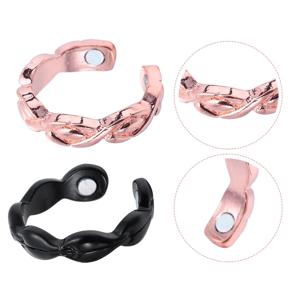 2 pièces soins de santé soulagement de la douleur anneau magnétique anneau de guérison anneau de thérapie anneau ouvert doigt bijoux