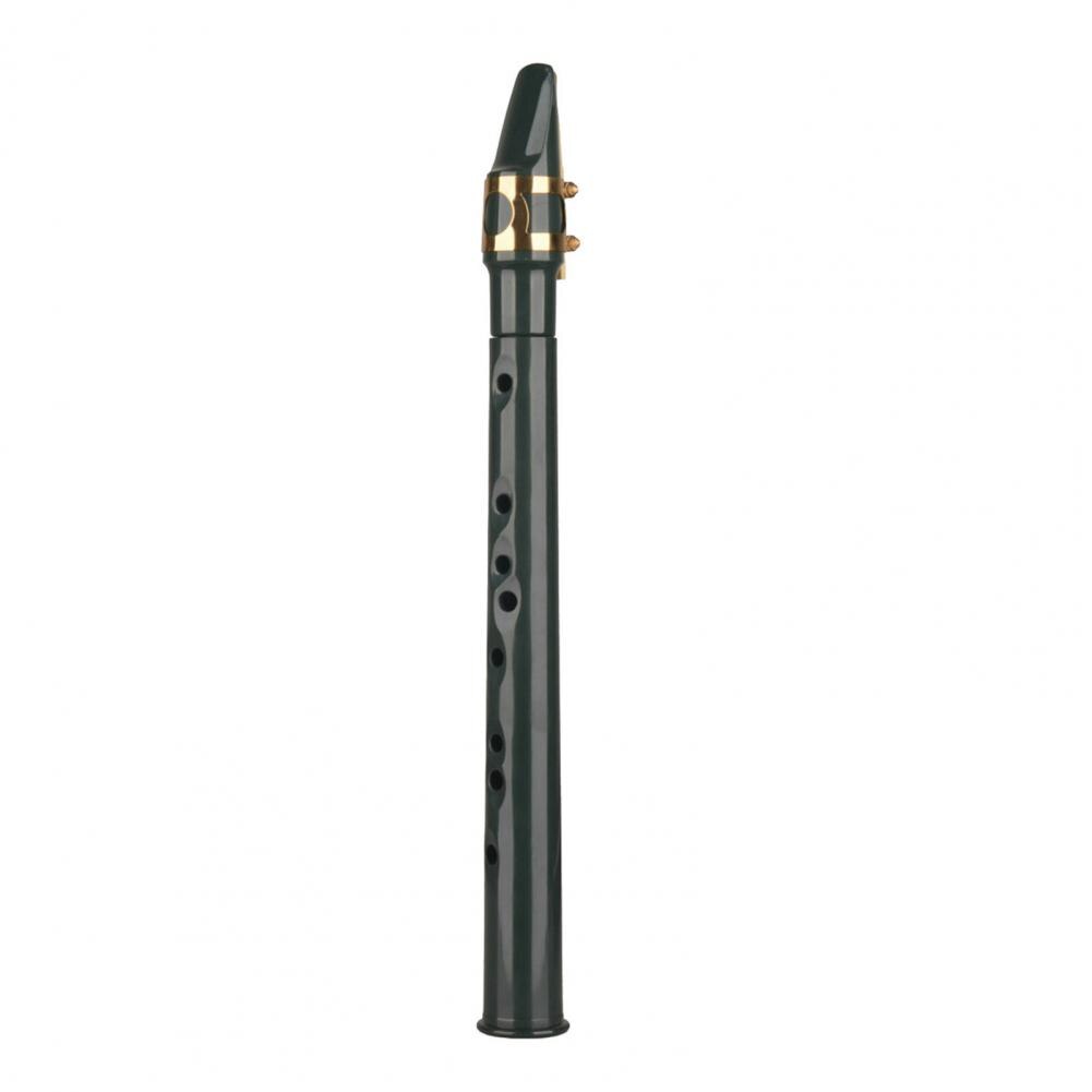 Saxofón de bolsillo portátil de plástico para entrenamiento, instrumento de saxo con lengüetas, bolsa de transporte, pastas de diente para principiantes: Dark  Green