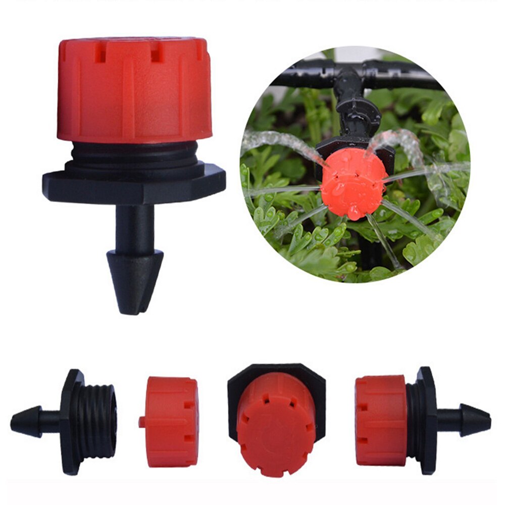 100pcs Adjustable Flow Drip Parts 8 Hole Drippers Sprinklers Watering Irrigation System Home Garden Supplies