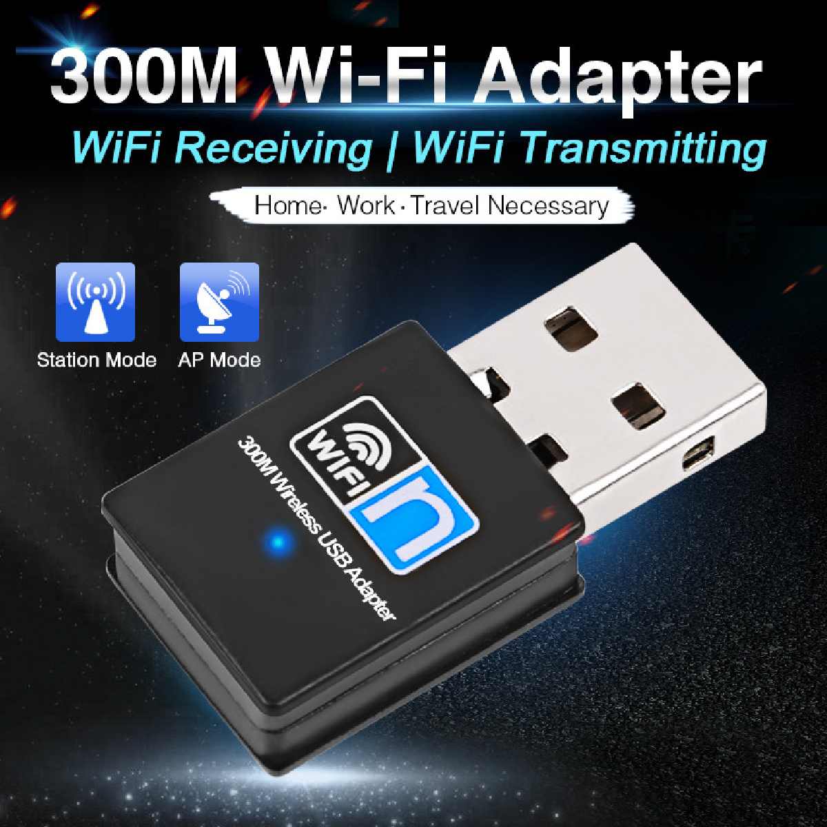 LEORY USB wifi Adapter 802.11n 300Mbps Wi Fi Adapter Dongle Network LAn Card Wifi Receiver Networking Cards