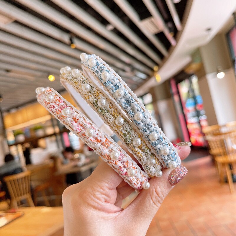 Zoete Parel Haarbanden Voor Meisjes Antislip Dunne Hoofdbanden Met Tanden Kinderen Hoofd Hoepel Dagelijks Crown Hoofddeksels Accessoires