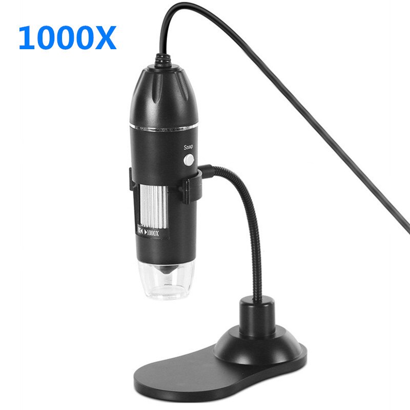 Adjustable 1000X/1600X USB digital microscope camera 3 in 1 electron microscope with 8LED light zoom magnifying glass: Type A-1000X