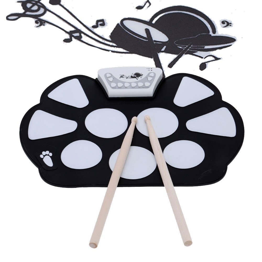 Professionele Roll Up Drum Pad Kit Silicon Opvouwbare Met Stok Draagbare Drum Elektronische Drum Usb Drum