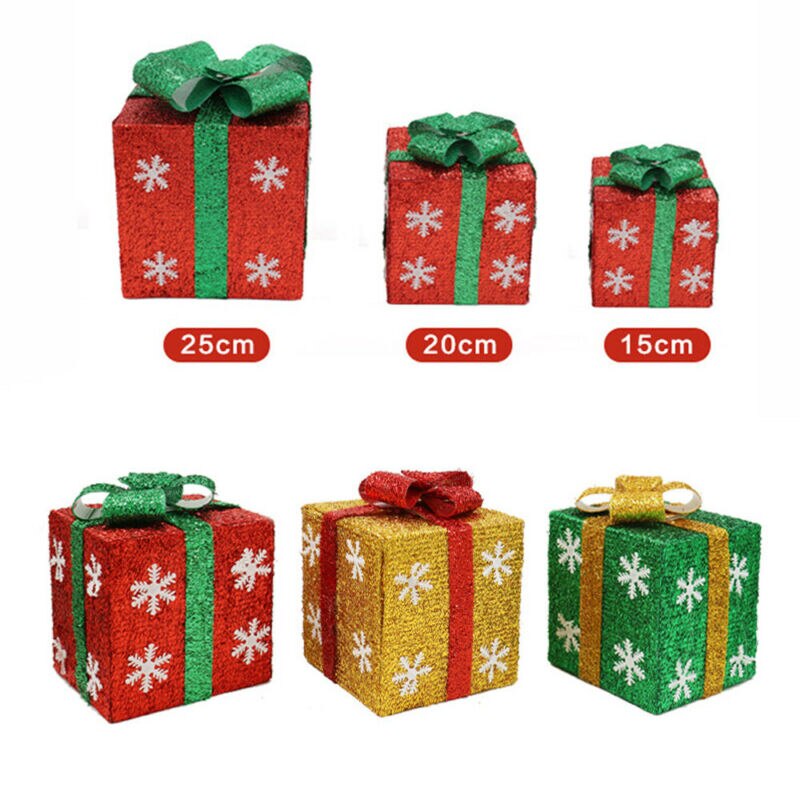 Christmas Eve Box Large Xmas Wrapping Boxes Red Ribbon Lids