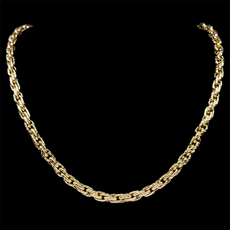 Collar de cadena de eslabones gruesos grandes de Hip Hop para hombres, cadenas masculinas de acero inoxidable de Color dorado, joyería de estilo callejero, colar masculino: Rojo-marrón