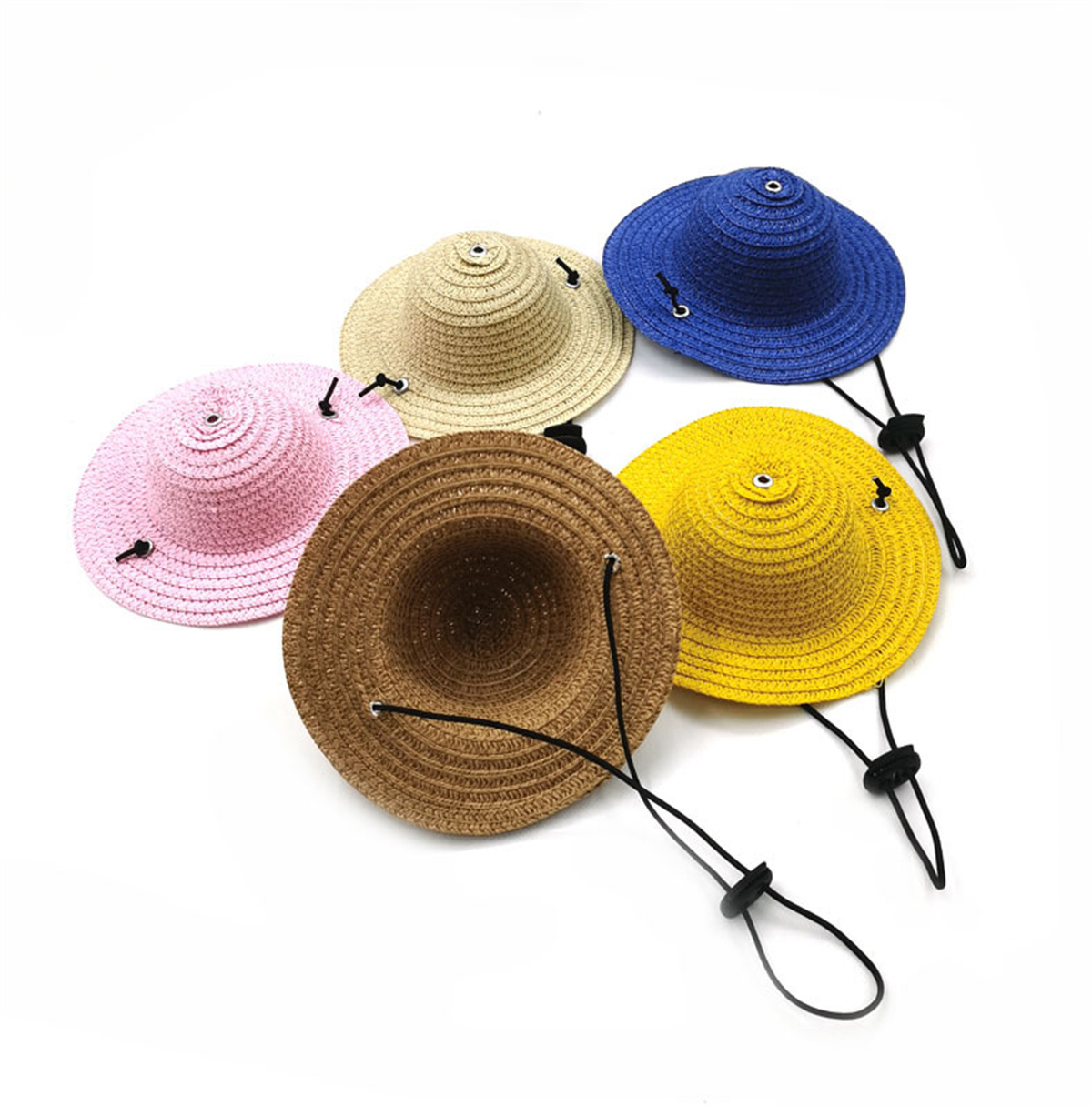 1PC Mini chiens de compagnie chapeau de paille mexicain Sombrero chat chapeau de soleil plage fête chiens Hawaii animaux de compagnie chapeaux colorés chien Costume accessoires