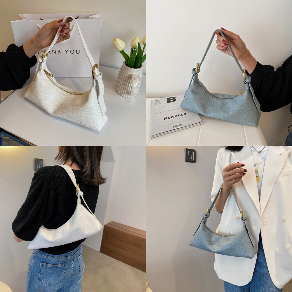 Tekstura torba damska lato 2021 nowa moda koreańnarty styl jedno ramię torba strąk pachami prosty jednolity kolor torba