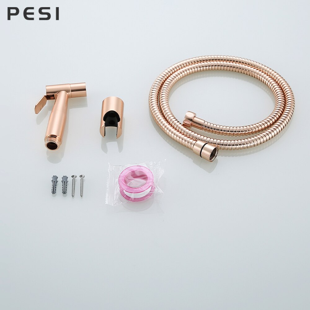 Handheld Bidet Spray Shower Set Toilet Sprayer Douche kit Bidet Faucet,Brushed Rose gold 304 Stainless Steel.
