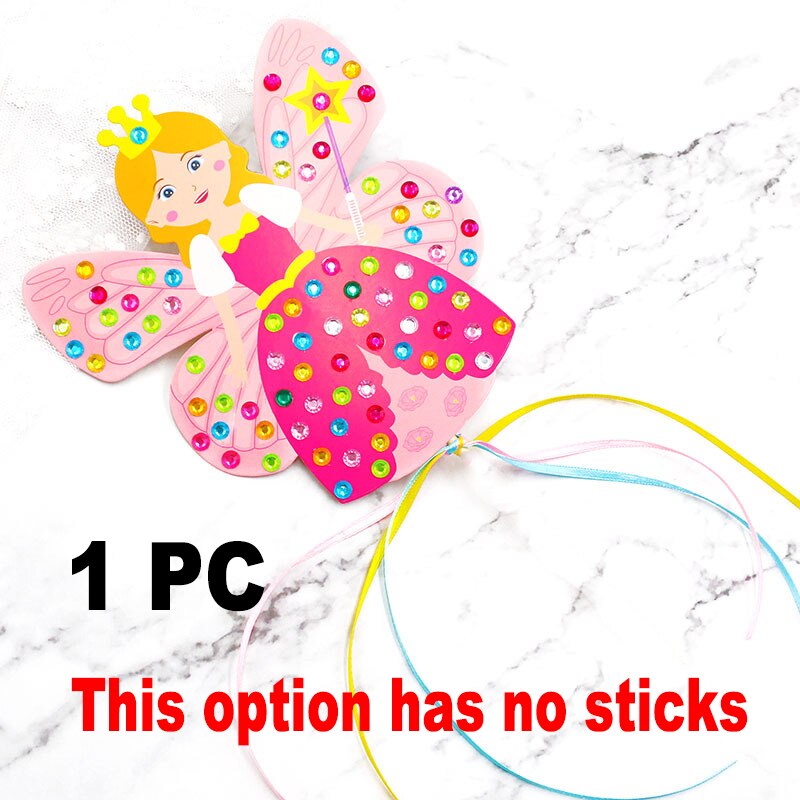 Diamond Fairy Stick craft Princess Stick kindergarten lots arts crafts diy toys Puzzle crafts kids for children's toys girl: pink