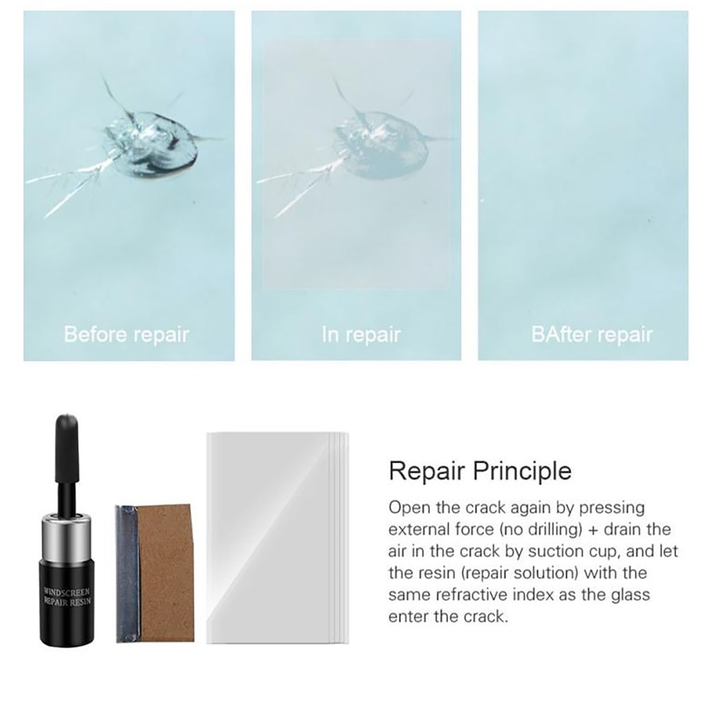 DIY Window Repair Tools Windscreen Glass Scratch Crack Restore Window Screen Resin+blade+strips Car Windshield Repair Tool