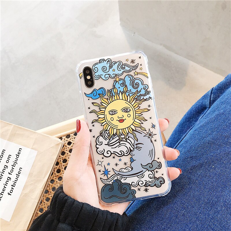 Sun Face Phone Case For Xiaomi Note 10 9 9t 9 lite A3 For Redmi Note 8 Pro 8t 9s Note Cover Funny Transparent Soft Capa