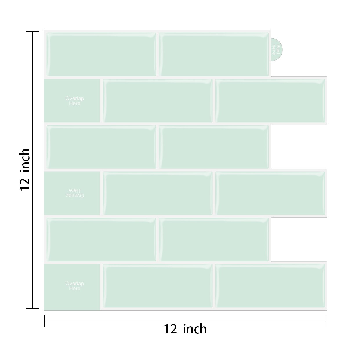 3D Peel and Stick Wall Sticker Self Adhesive Tile White Glass Subway Tile Backsplash Kitchen Tile Home Decor Mosaic Wall Tile: T80093