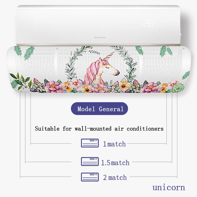 Airconditioning Cover Wind Deflector Voorruit Verstelbare Airconditioner Gereedschap Air Baffle Schild Thuis Woonkamer Accessoires: unicorn