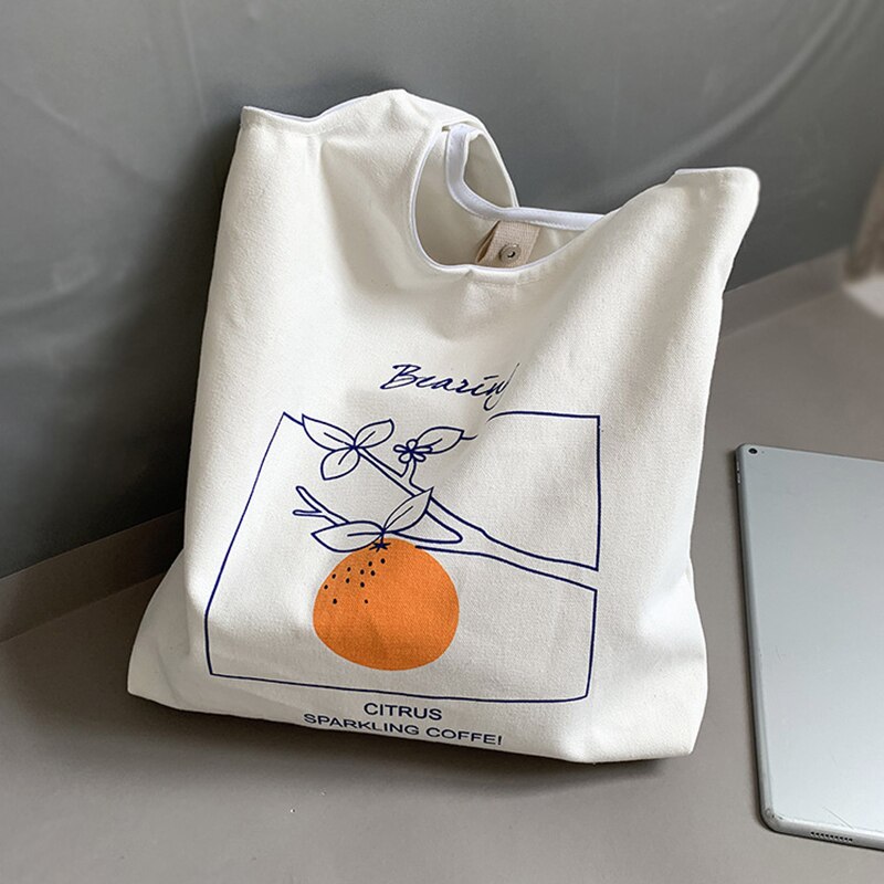 Women's Canvas Shoulder Tote Bag Large Cotton Cloth Shopping Bags for Lady Female Handbag Foldable Reusable Beach Shopper Bag
