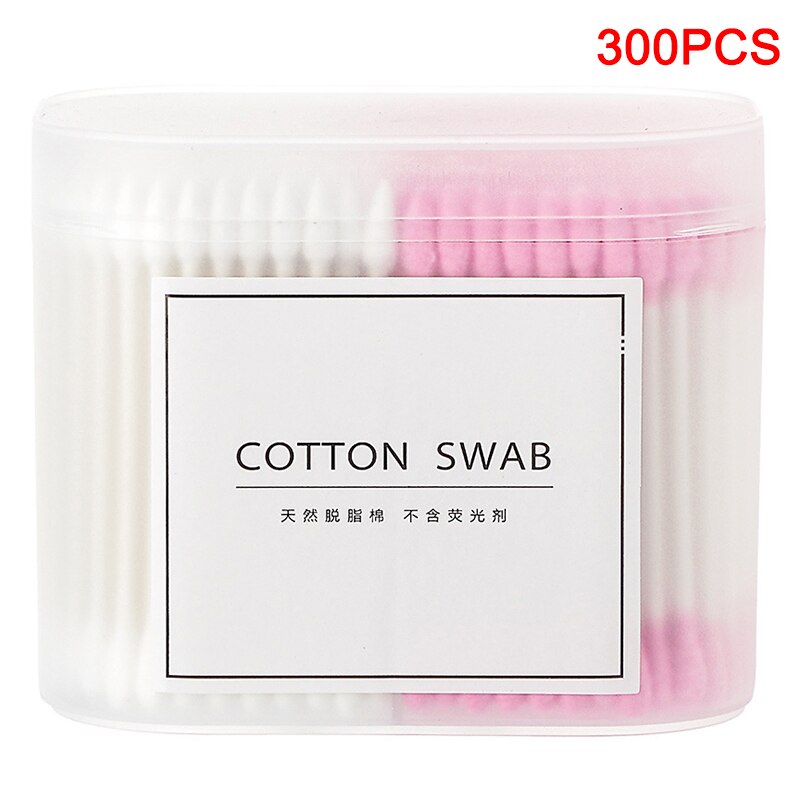 Disposable Cotton Swab Double Tipped Cotton Buds Ear Makeup Swabs Biodegradable: 300 pcs