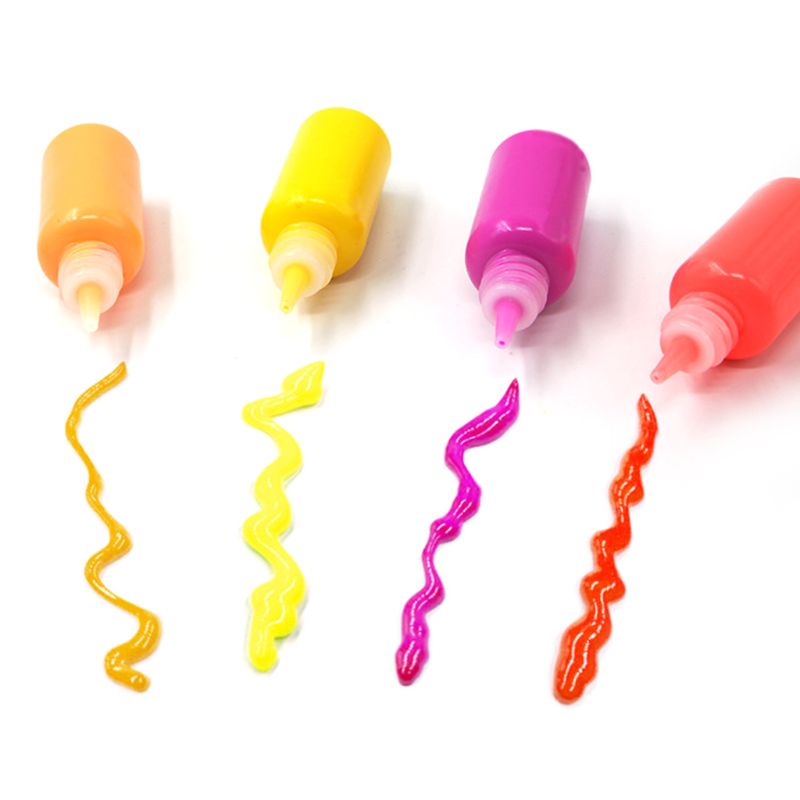3D Acrylic Paints 6 Colors Kids 3D Acrylic Paint Pigment Set for Children Graffiti DIY Painting K1MA