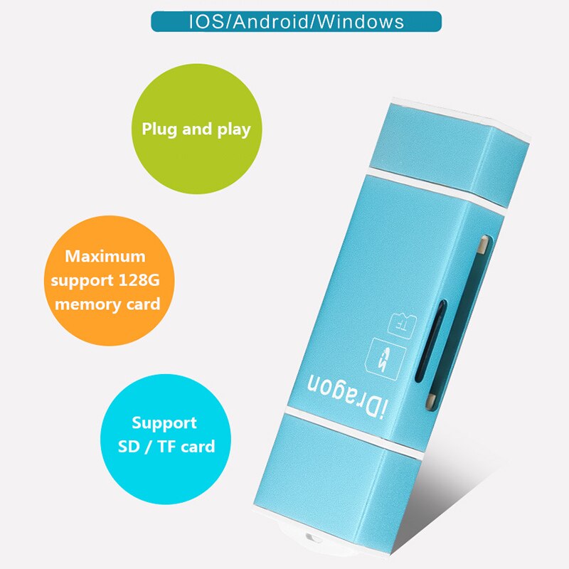 MicroSD SD TF USB2.0 MicroUSB Lightning I-Flash OTG Universal Memory Card Reader for Ipad IPhone Android Phone PC