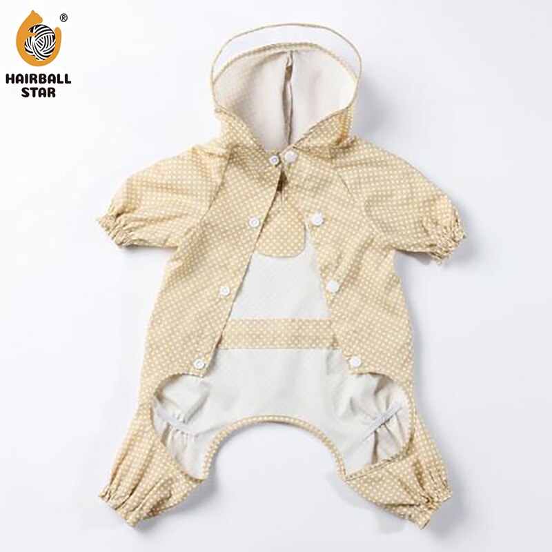 Sommar kläder för sällskapsdjur regnrock polyester material vattentät ventilerande hoodie chihuahua mops fransk bulldog tunn jacka: Aprikos / L