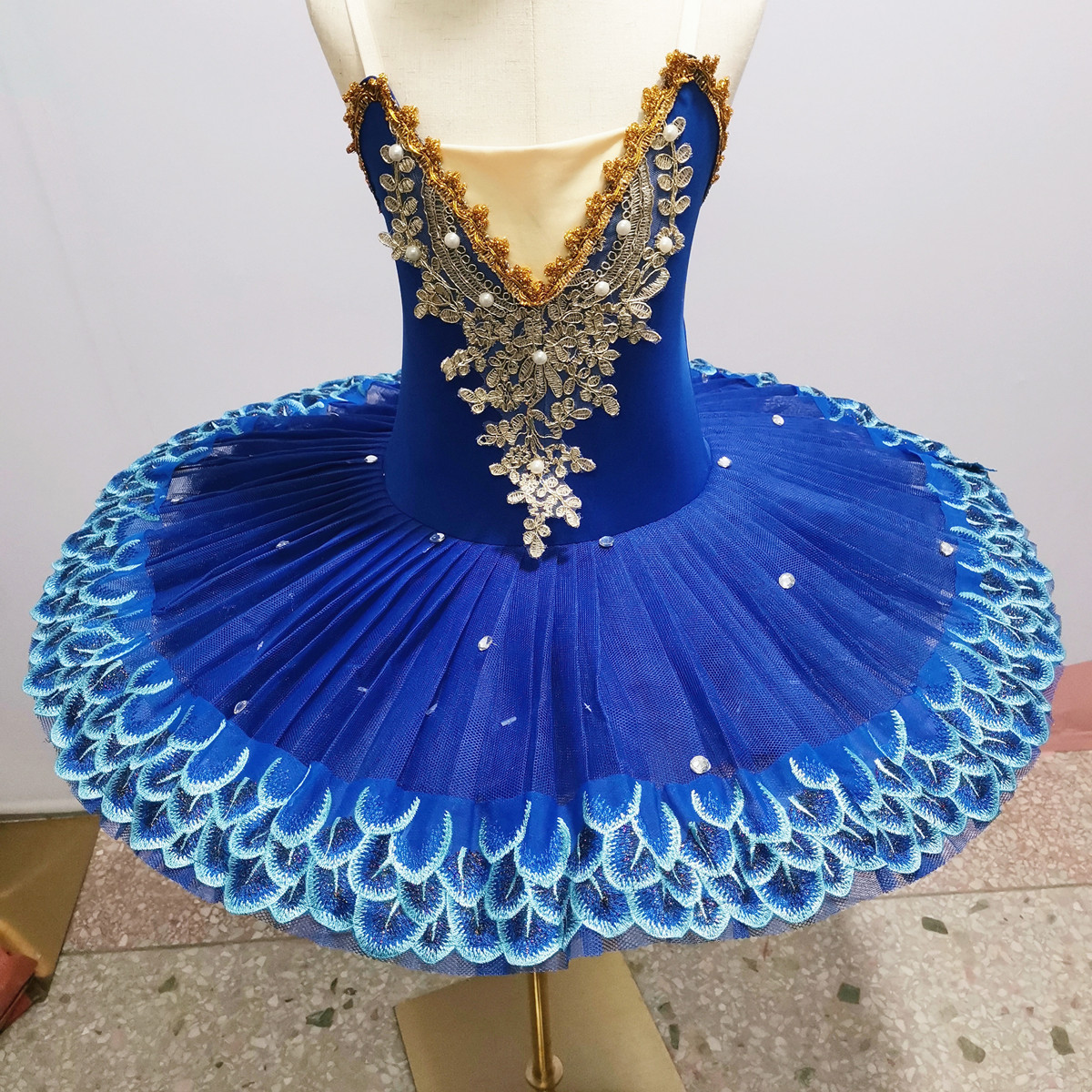 Blauwe Ballet Tutu Rokken Voor Ballerina Zwanenmeer Prestaties Kostuums Pannenkoek Dancewear: RoyalBlue / 120cm height