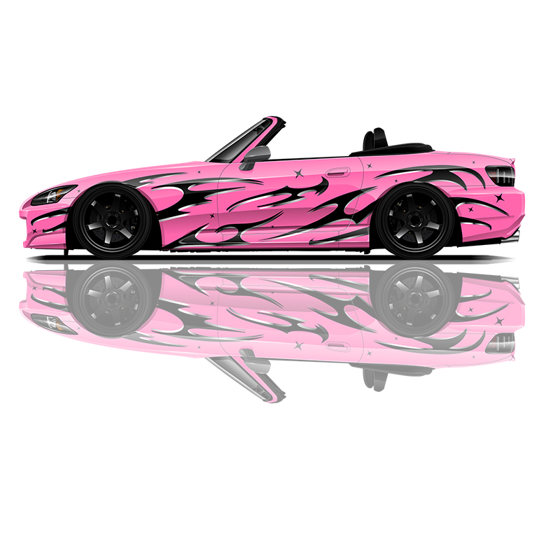 flame Car stickers modified racing car SUV accessories packaging decals PVC custom side graphic stickers decals: M / Blue