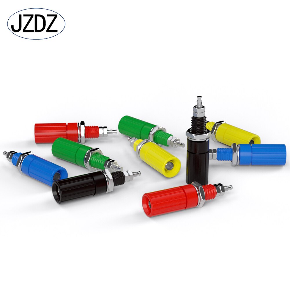 JZDZ 10pcs 4mm Banana Socket Binding Post Nut Banana Plug Jack Electrical Connector Terminal DIY Parts J.50006