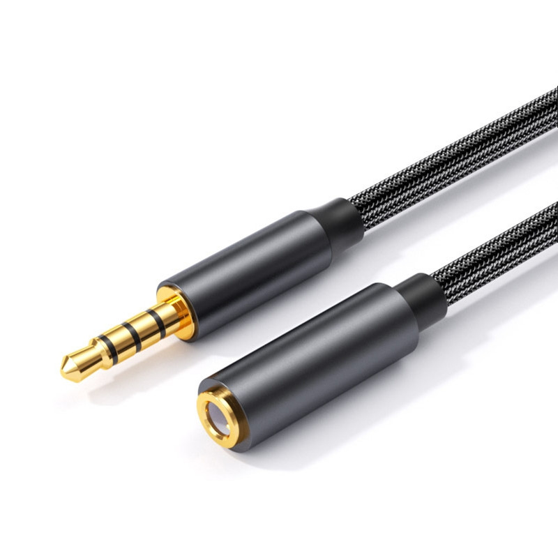 Cavo di prolunga Audio Aux Jack da 3,5 mm maschio a femmina con manicotto 4 poli con microfono stereo per cuffie per PC, microfono per altoparlante per auto: 3m