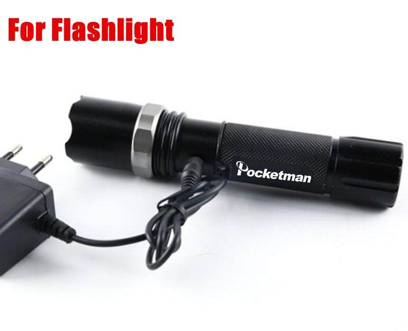 High LED flashlight 18650 Battery Charger LED headlight Direct charge EU USA Plug zk50