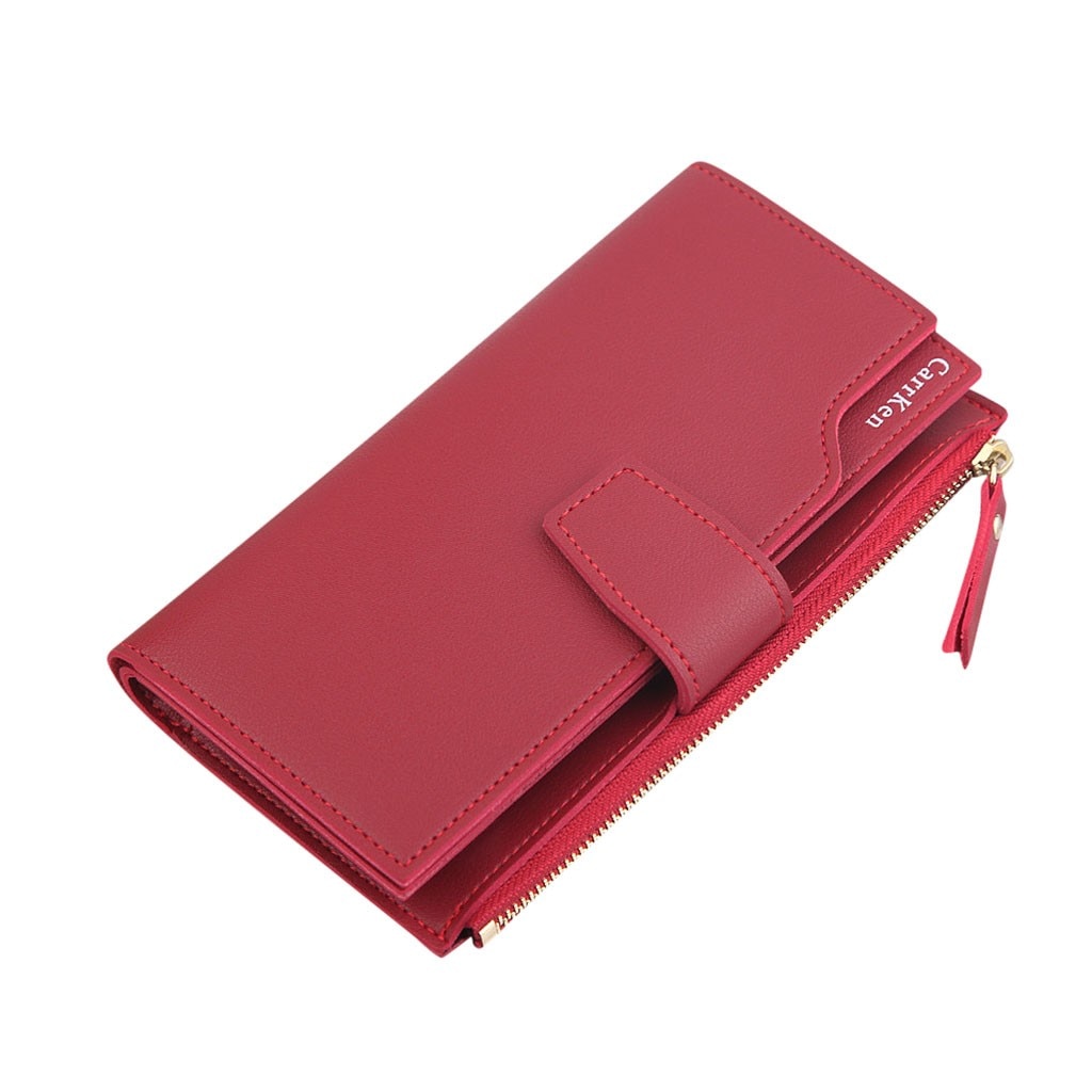 # H15 Kwastje Vrouwen Lange Portemonnee Vele Afdelingen Vrouwelijke Portefeuilles Clutch Dame Portemonnee Rits Telefoon Zak Kaarthouder Dames Carteras: Red 