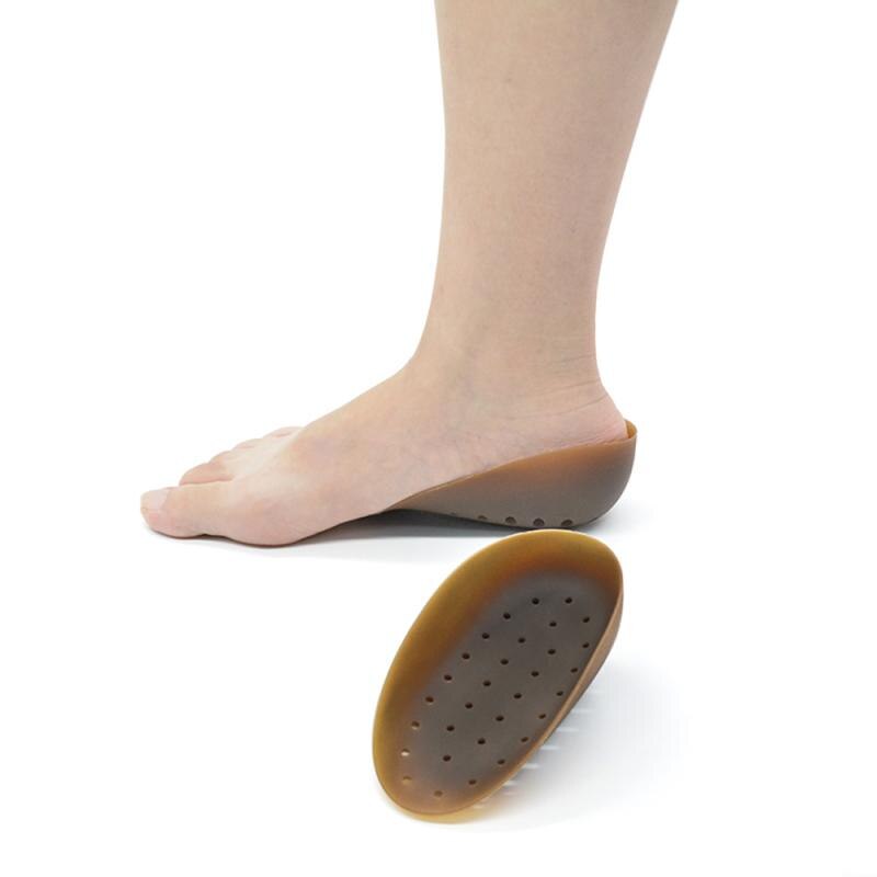 Semelles intérieures de chaussures en Silicone, 1 paire, rehausseur, chaussures de sport, courbées, coussin, unisexe, 2-4cm: brown