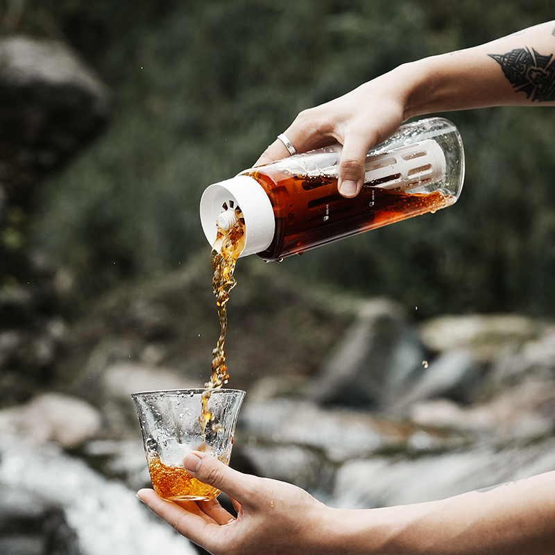 MHW-3BOMBER 600ML Cold Brew Koffiezetapparaat Afneembare Koffiepot met Mesh Filter Thuis Barista Tool Draagbare Camping Accessoires